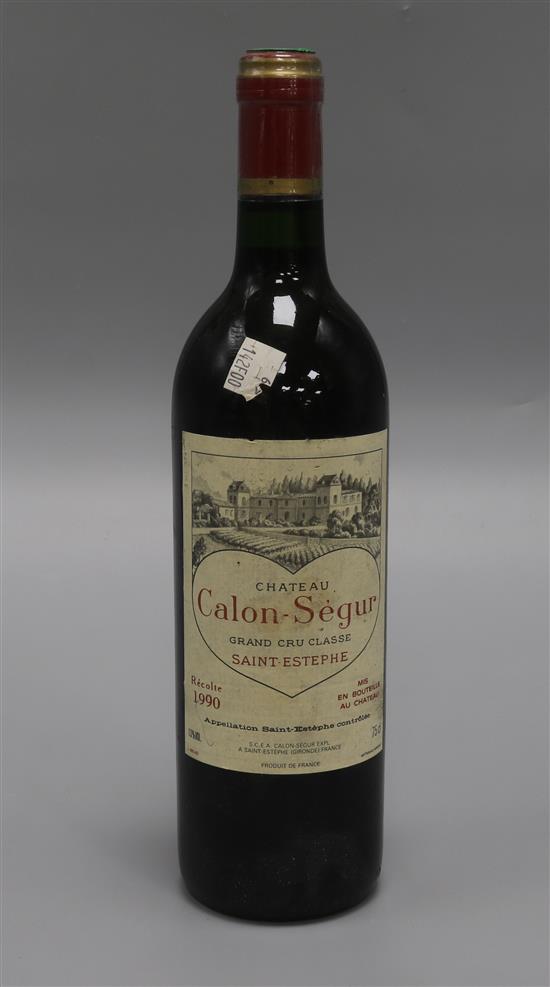 A bottle of Calon Segur, 1990 A bottle of Calon Segur, 1990