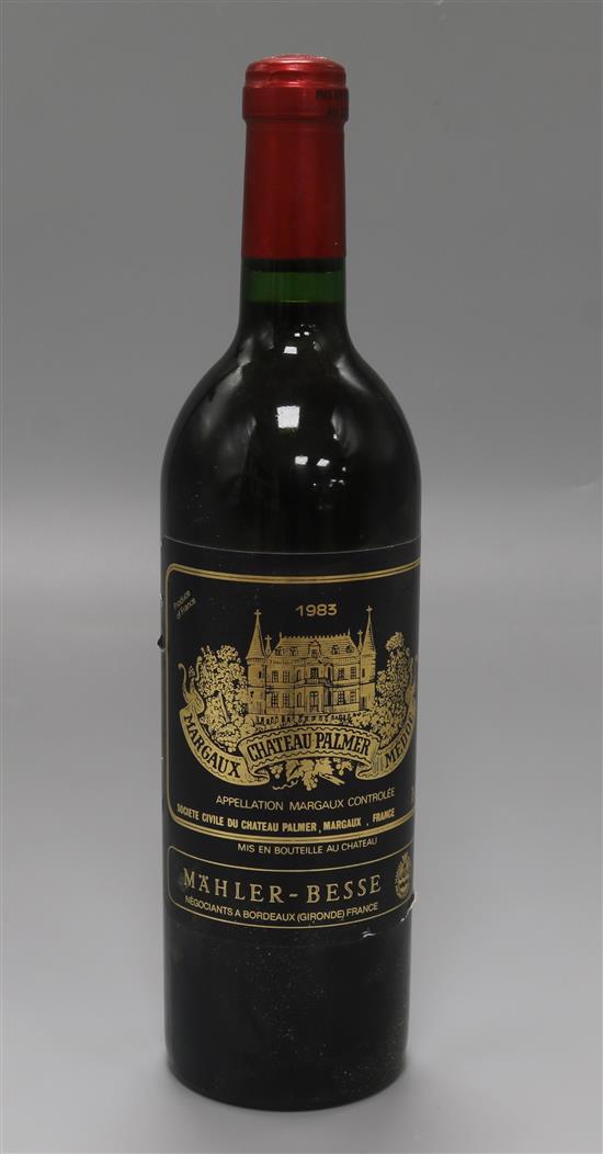 A bottle of Chateau Palmer, Margaux, 1983 A bottle of Chateau Palmer, Margaux, 1983