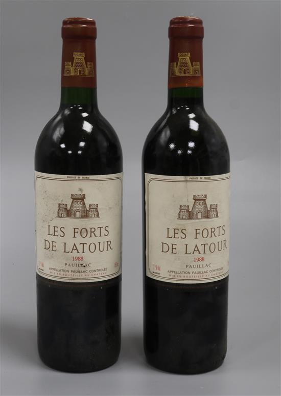 Two bottles of Les Fort de la Tour, Pauillac, 1988 Two bottles of Les Fort de la Tour, Pauillac, 1988