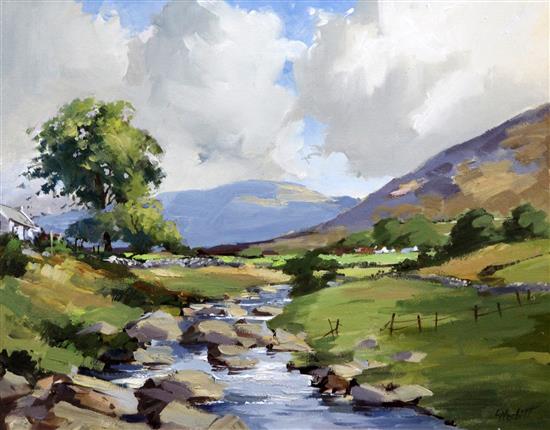 Leslie Nesbitt Stream in a landscape, 13 x 17in. Leslie Nesbitt Stream in a landscape, 13 x 17in.