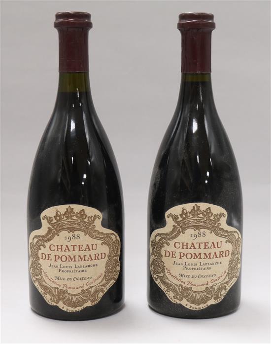 Two bottles of Chateau de Pommard, 1988 Two bottles of Chateau de Pommard, 1988