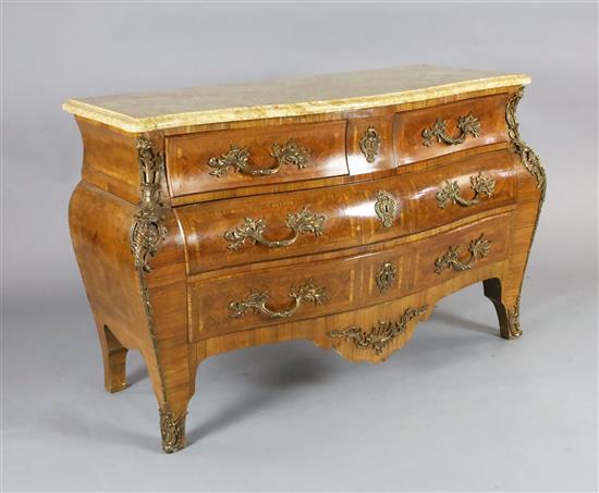 A Louis XV style kingwood bombe commode, W.4ft 8in. D.2ft H.3ft A Louis XV style kingwood bombe commode, W.4ft 8in. D.2ft H.3ft