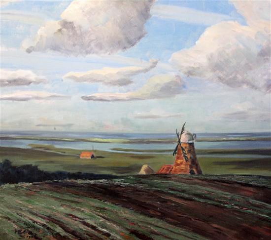 H. E. Collin Windmill in a landscape, 21.5 x 25.5in. H. E. Collin Windmill in a landscape, 21.5 x 25.5in.