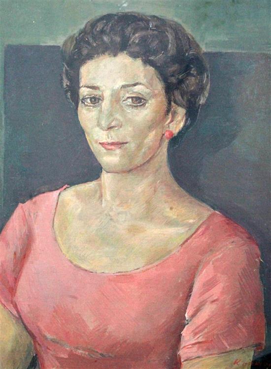 Jacob Kramer (1892-1962) Portrait of a lady, 19 x 15in. Jacob Kramer (1892-1962) Portrait of a lady, 19 x 15in.