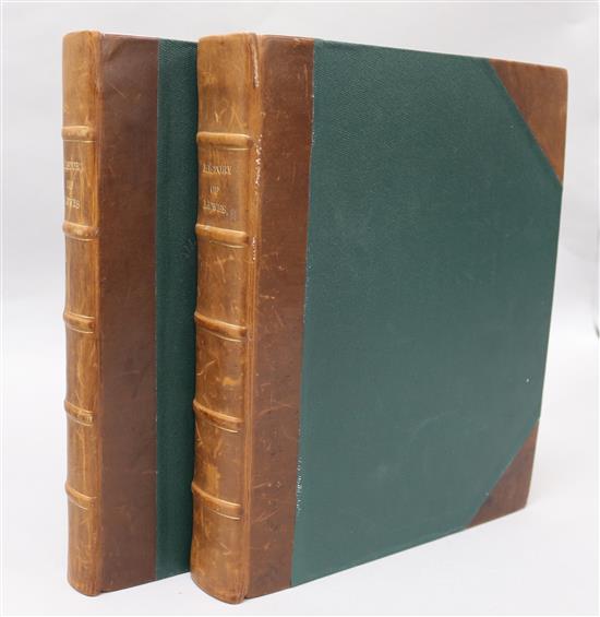 Horsfield, Thomas - The History and Antiquities of Lewes, 2 vols, quarto, with folding frontis map and 37 litho plates, Horsfield, Thomas - The History and Antiquities of Lewes, 2 vols, quarto, with folding frontis map and 37 litho plates,