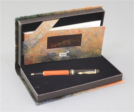 A Montblanc Meisterstuck limited edition Hemingway ballpoint pen, A Montblanc Meisterstuck limited edition Hemingway ballpoint pen,