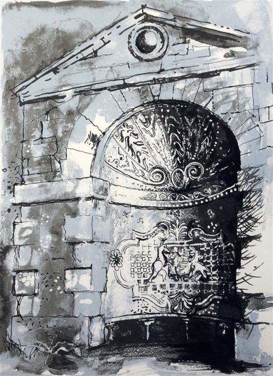 § John Piper (1903-1992) The Pebble Alcove, Stowe, Kelpra Studio 1986 (Levinson 386) 31.5 x 22.5in. § John Piper (1903-1992) The Pebble Alcove, Stowe, Kelpra Studio 1986 (Levinson 386) 31.5 x 22.5in.
