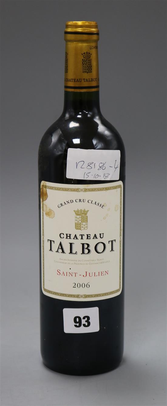 A bottle of Chateau Talbot, 2006
