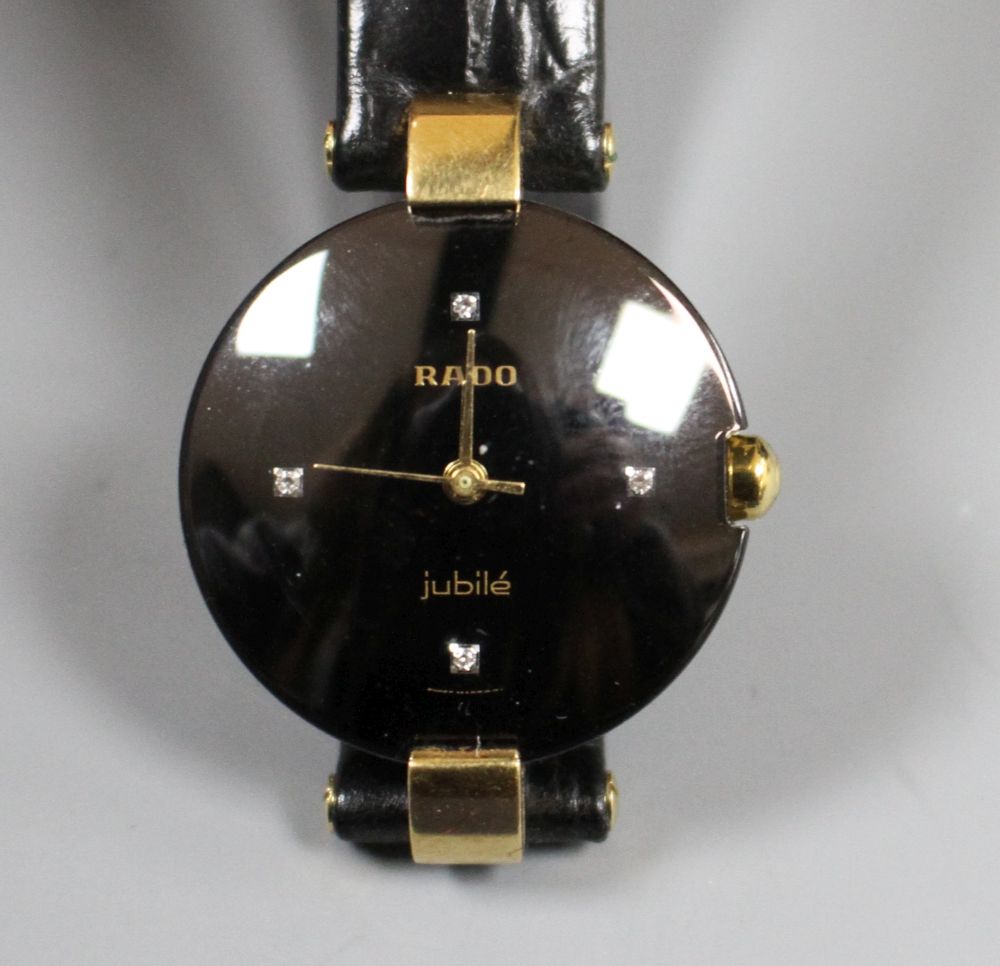 A ladys steel Rado Jubile quartz? wrist watch, with box(a.f.).