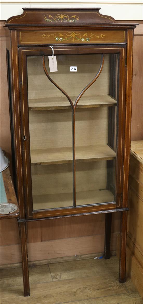 An Edwardian mahogany display cabinet W.61cm An Edwardian mahogany display cabinet W.61cm