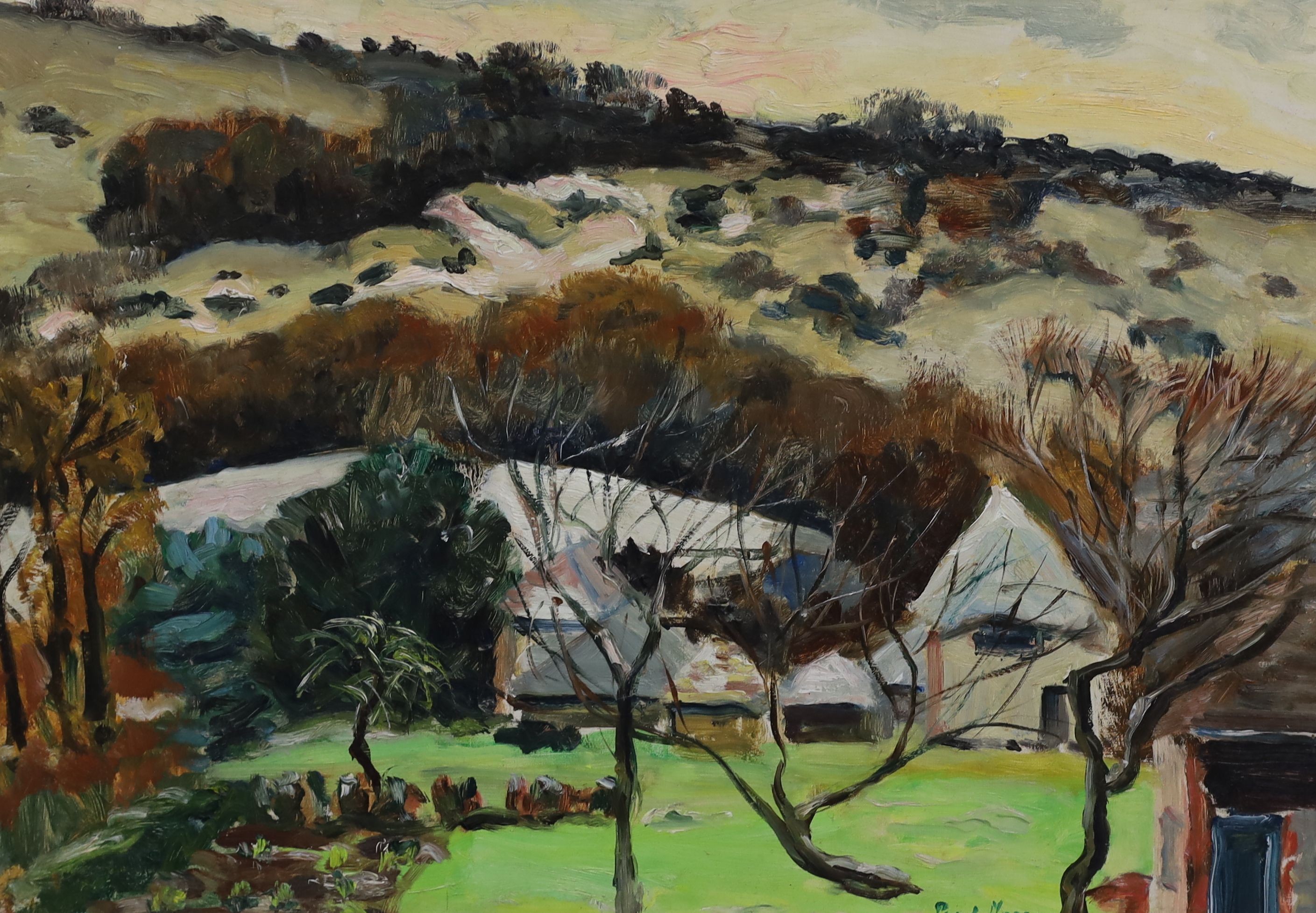 Paul Lucien Maze (French, 1887-1979), Hillside landscape, oil on board, 49 x 69cm