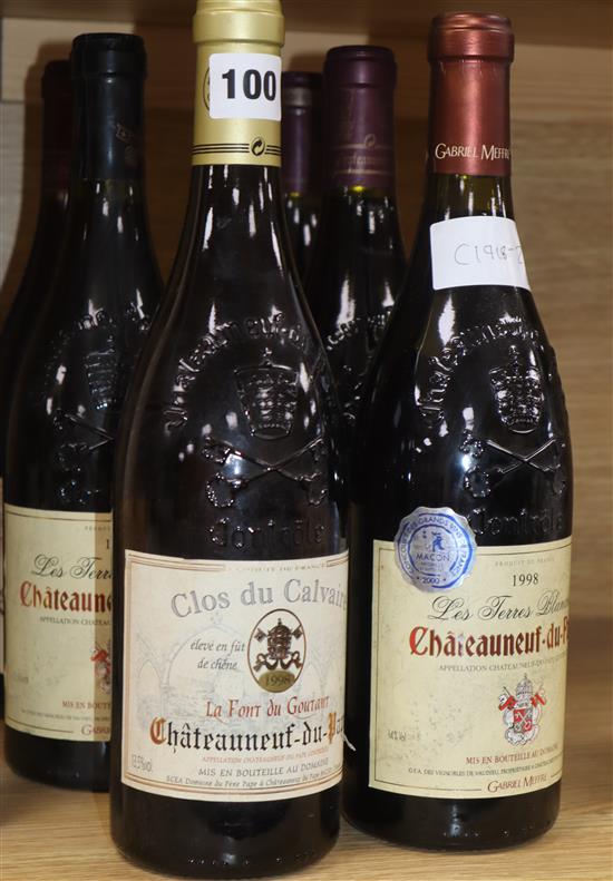 Six assorted bottles of Chateauneuf du Pape Six assorted bottles of Chateauneuf du Pape