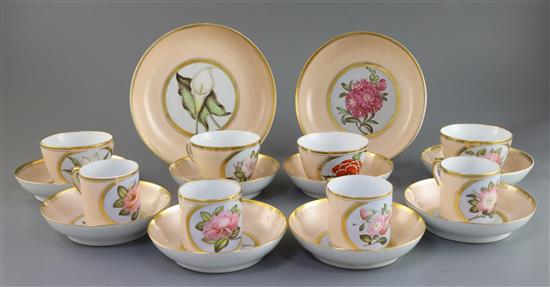 A rare Herculaneum porcelain botanical specimen part tea and coffee set, c.1810-15, A rare Herculaneum porcelain botanical specimen part tea and coffee set, c.1810-15,