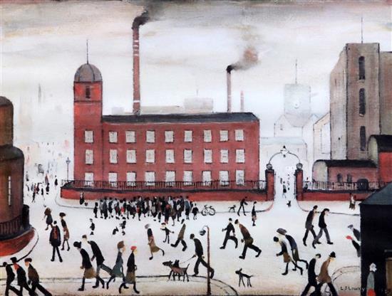 §Laurence Stephen Lowry (1887-1976) Mill Scene 13.25 x 16.5in. §Laurence Stephen Lowry (1887-1976) Mill Scene 13.25 x 16.5in.