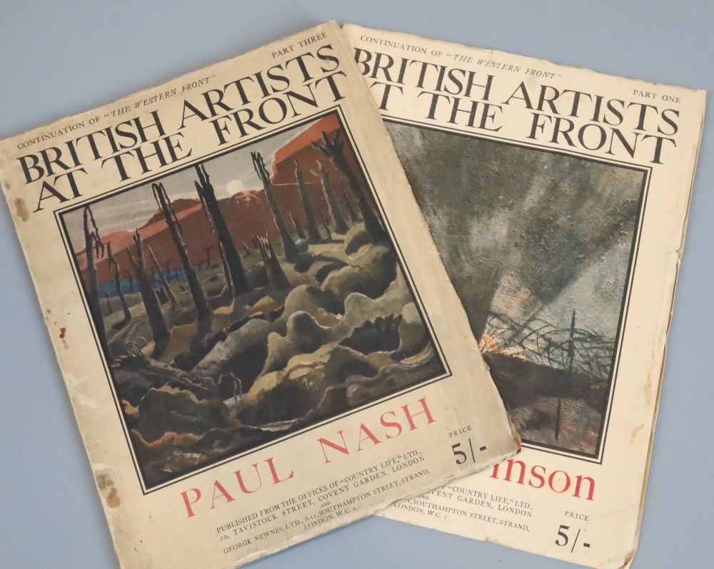 Nevinson, C.R.W., Lavery, Sir John; Nash, Paul - British Artists at the Front, Part One and Part Four - Paul Nash, qto, original decora
