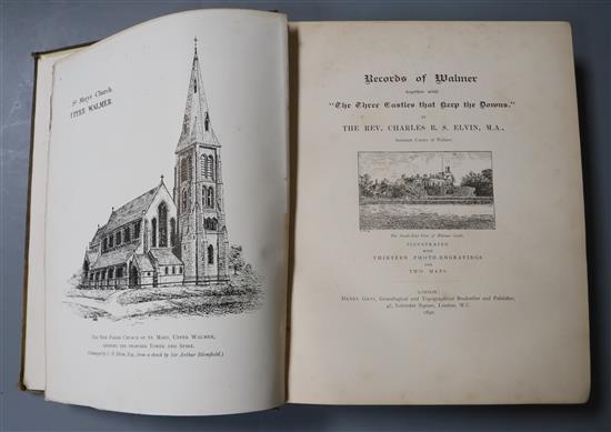 WALMER: Elvin, Rev. Charles R.S. - Records of Walmer Together with The Three Castles That Keep the Downs, quarto,
