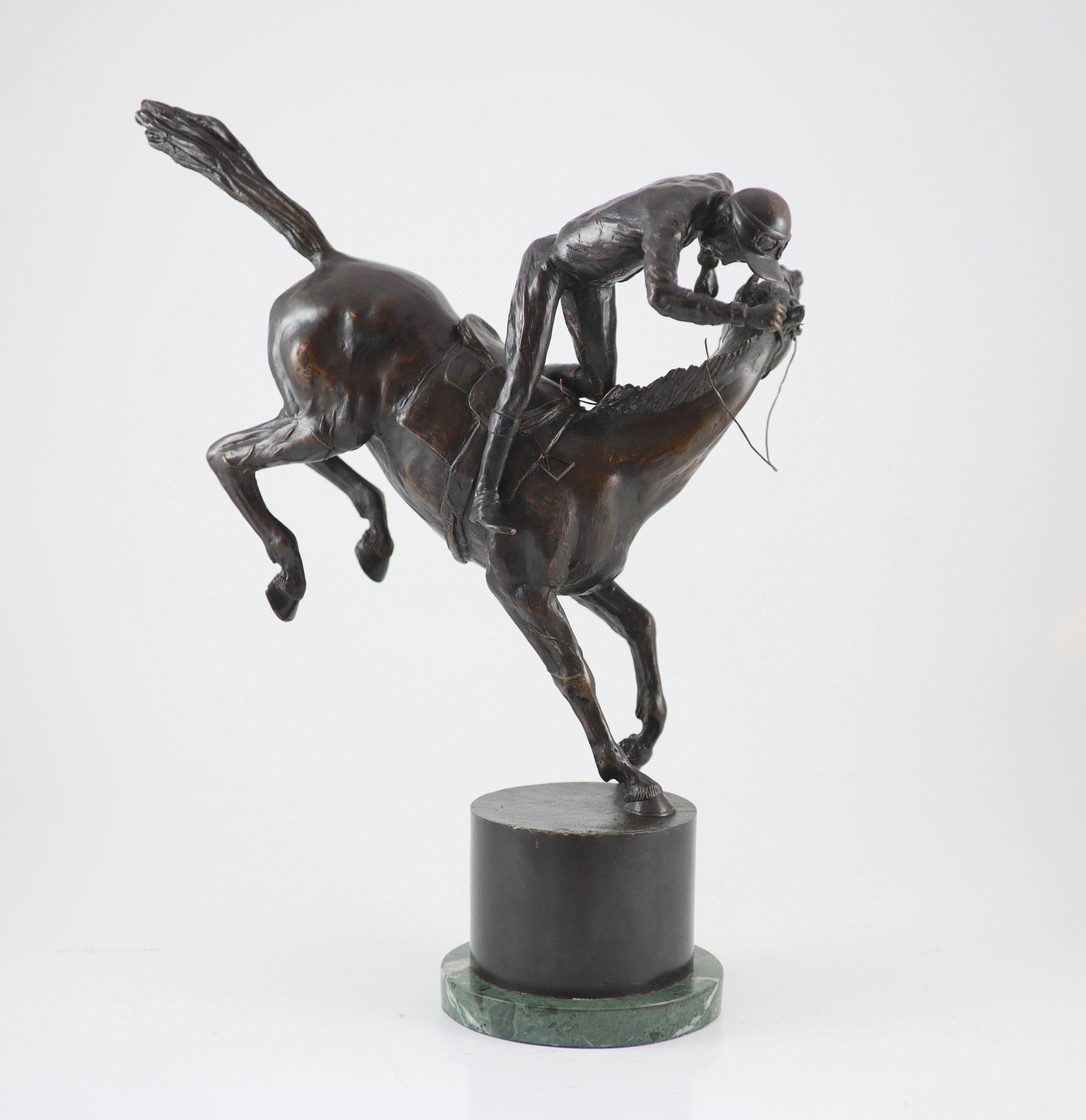 James Osborne (1940-1992). A limited edition bronze 'Steeplechase', H 49cm. W 43cm.