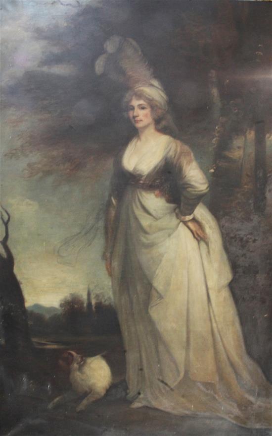 After John Hoppner Portrait of Arabella Diana Cope, wife of John Frederick Sackville, third Duke of Dorset 94 x 57in. After John Hoppner Portrait of Arabella Diana Cope, wife of John Frederick Sackville, third Duke of Dorset 94 x 57in.