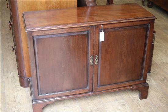 A Victorian mahogany panelled two door cupboard W.94cm A Victorian mahogany panelled two door cupboard W.94cm