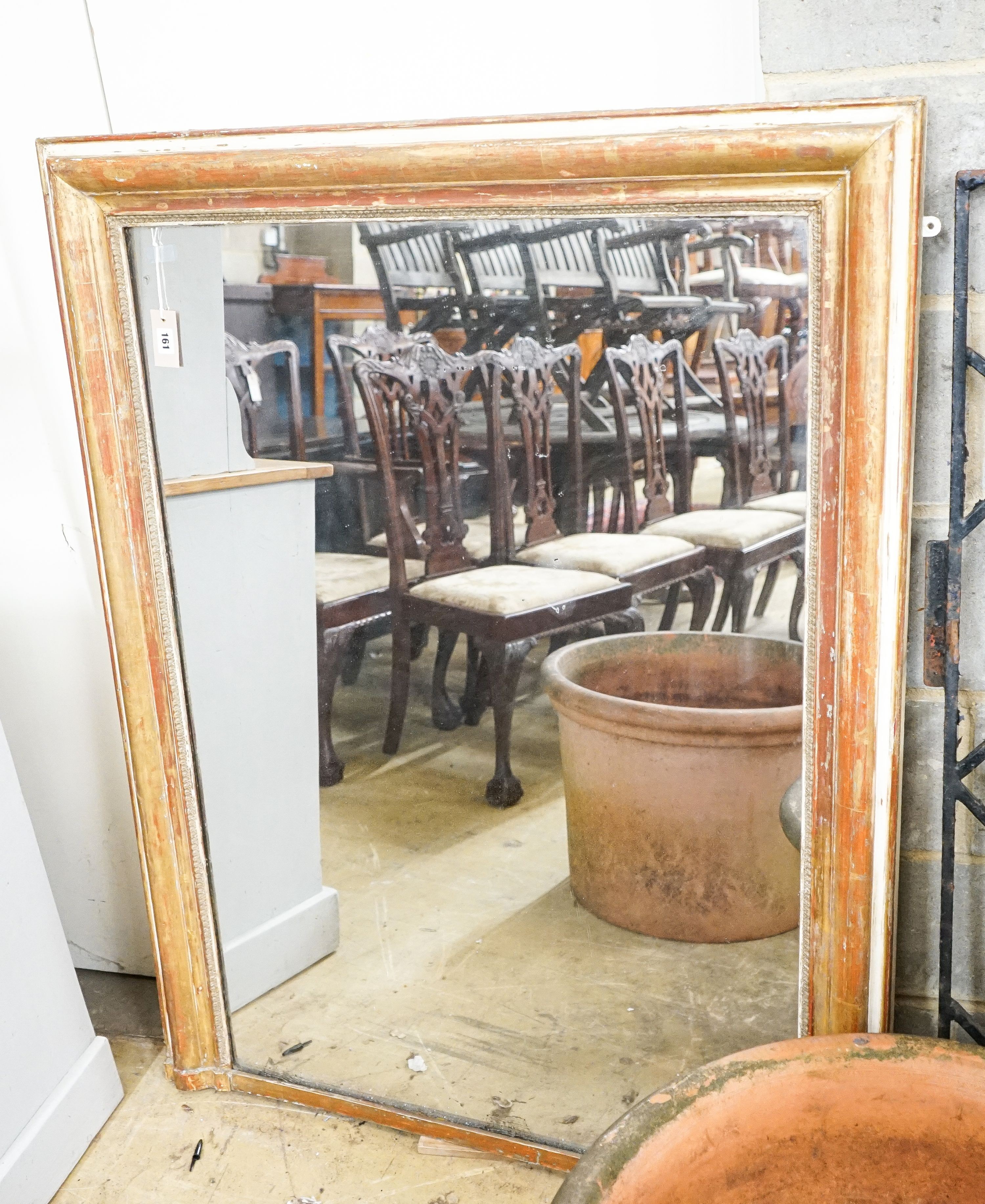A 19th century gilt wood overmantel mirror, width 105cm, height 136cm