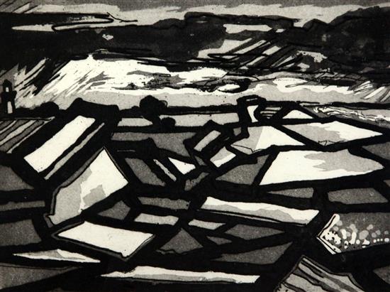 David Smith (1920-1998) Collapse of the Lowestoft sea wall, 6.5 x 8.5in. David Smith (1920-1998) Collapse of the Lowestoft sea wall, 6.5 x 8.5in.