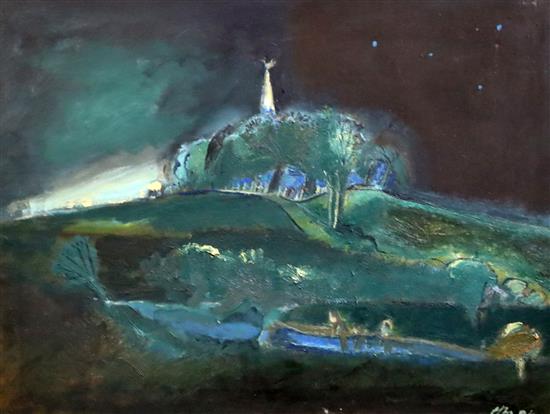 § Harold Mockford (1932-) Sacred Mound (Berwick) 18 x 24in.