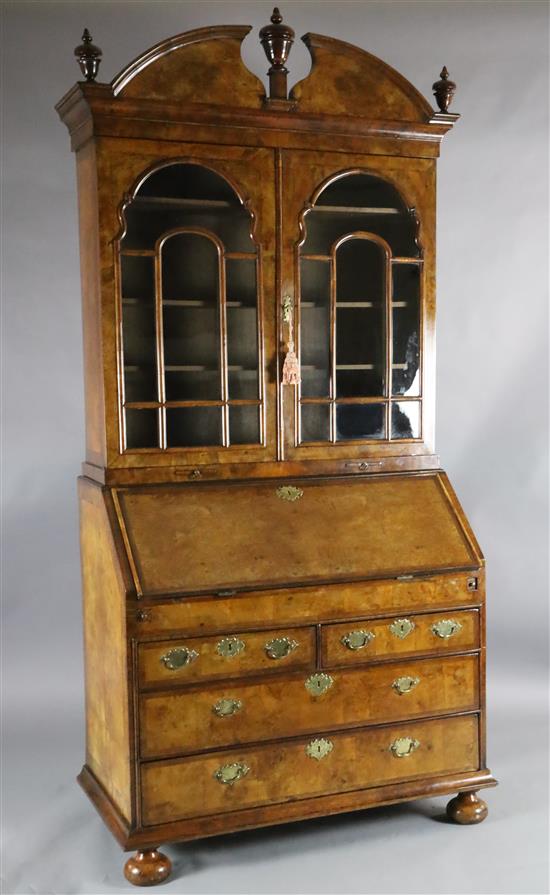 An 17th/18th century walnut bureau bookcase, W.3ft 11in. D.2ft 1in. H.8ft 1in. An 17th/18th century walnut bureau bookcase, W.3ft 11in. D.2ft 1in. H.8ft 1in.