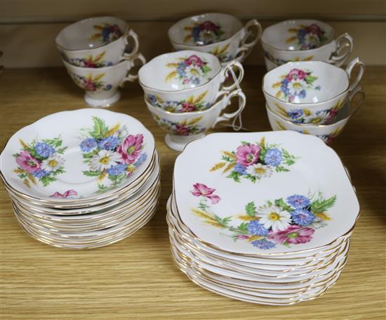 A Royal Albert Harvest-Bouquet pattern china tea service including ten tea cups, ten saucers and ten plates A Royal Albert Harvest-Bouquet pattern china tea service including ten tea cups, ten saucers and ten plates