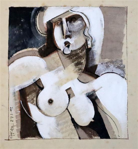 § Geoffrey Key (b. 1941) Female nude 21.5 x 13in. § Geoffrey Key (b. 1941) Female nude 21.5 x 13in.