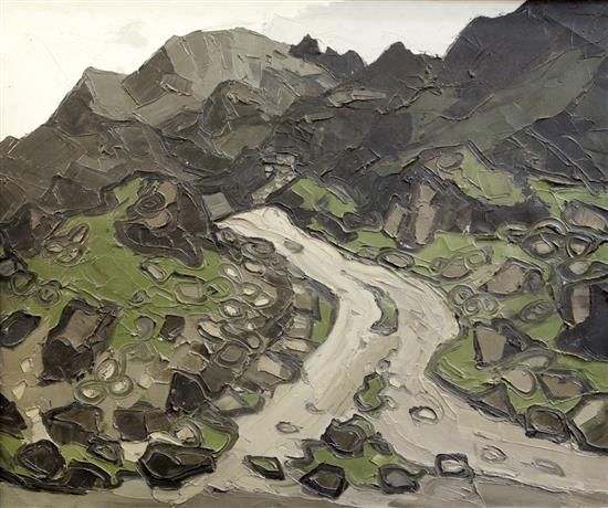 § Sir Kyffin Williams RA KBE (1918-2006) Mountain path 20 x 24in. § Sir Kyffin Williams RA KBE (1918-2006) Mountain path 20 x 24in.