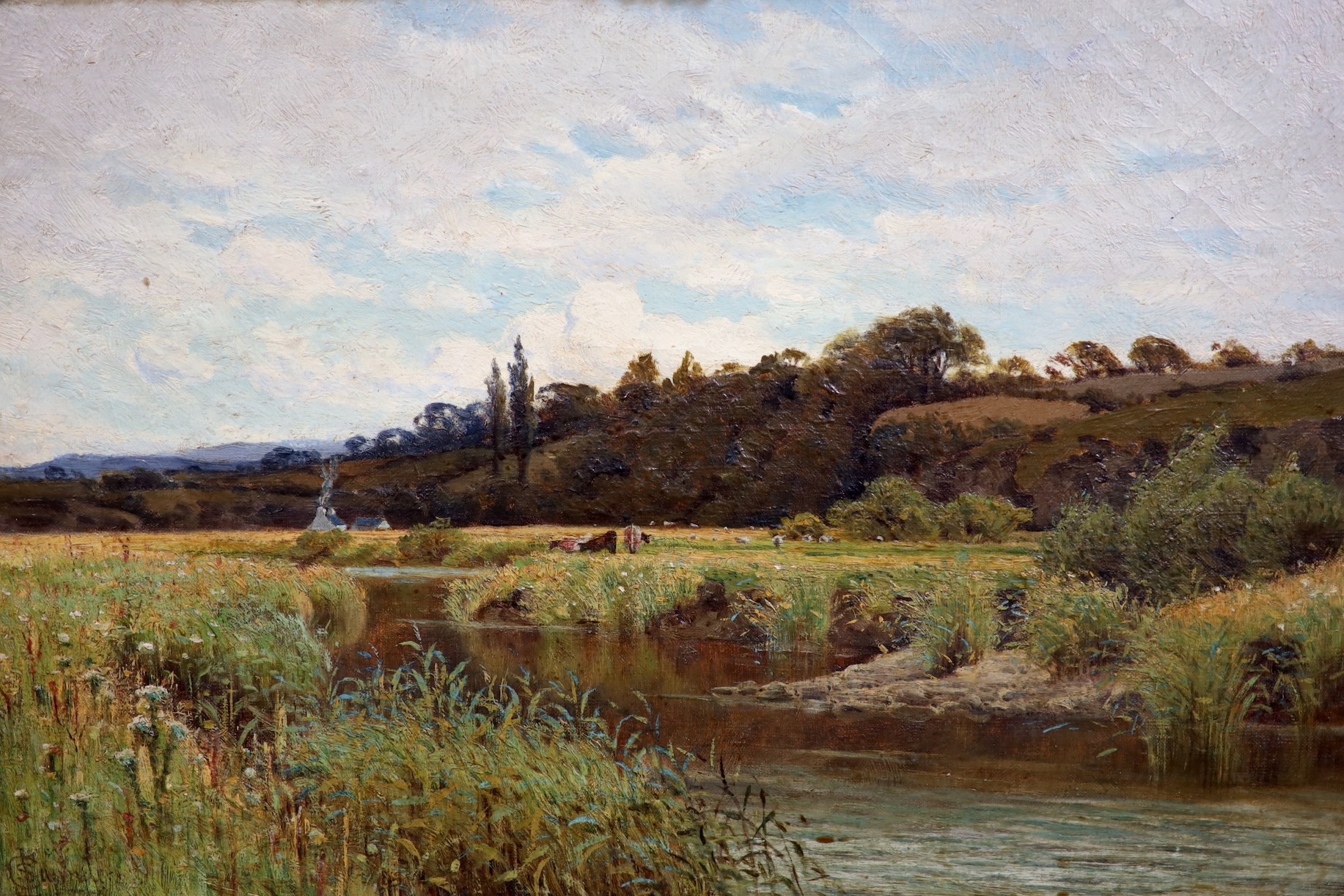 Charles L. Saunders (British, c.1855-1915), 'Summertime on the Llugwy, North Wales', oil on canvas, 40 x 60cm                                                                                                               