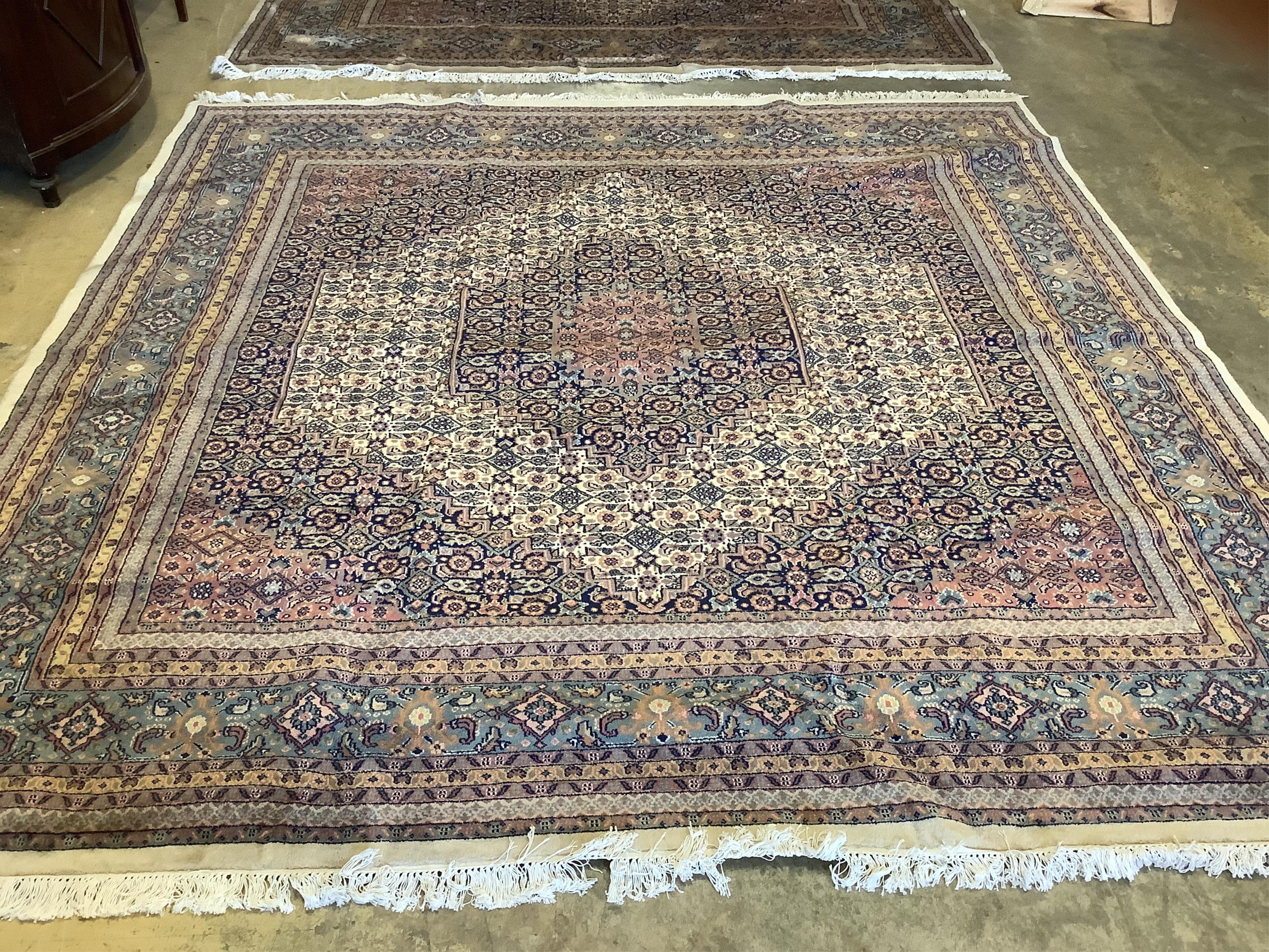 A North West Persian ivory ground carpet, 294 x 299cm. Condition - fair                                                                                                                                                     