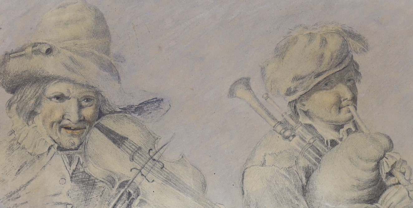 After Christian Dietrich, pencil and wash, 'The Musicians', 11.5 x 22cm                                                                                                                                                     
