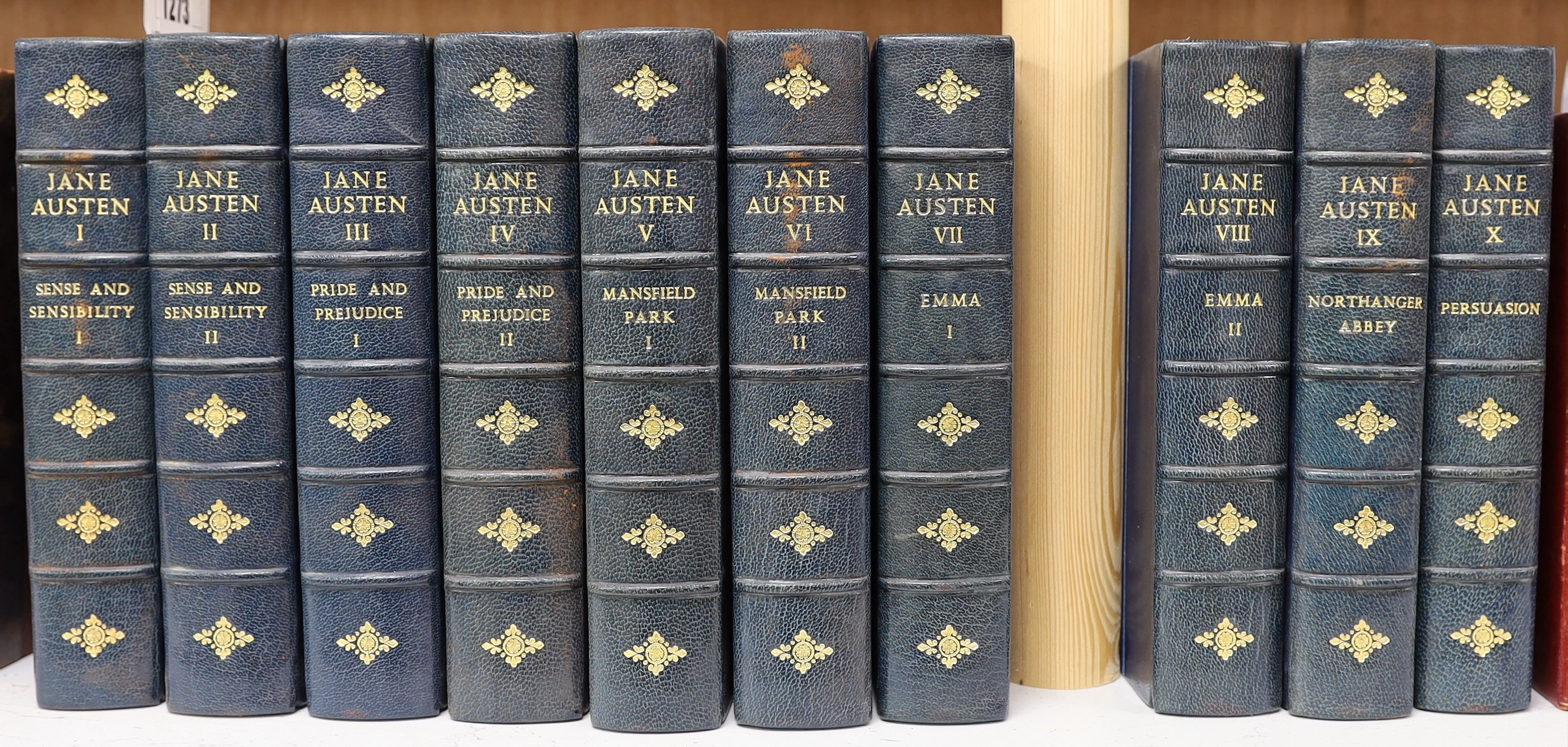 Austen, Jane - The Novels of Jane Austen, Winchester edition, 10 vols, 8vo, half green morocco by Bayntum-Riviere, John Grant, Edinburgh, 1905                                                                              