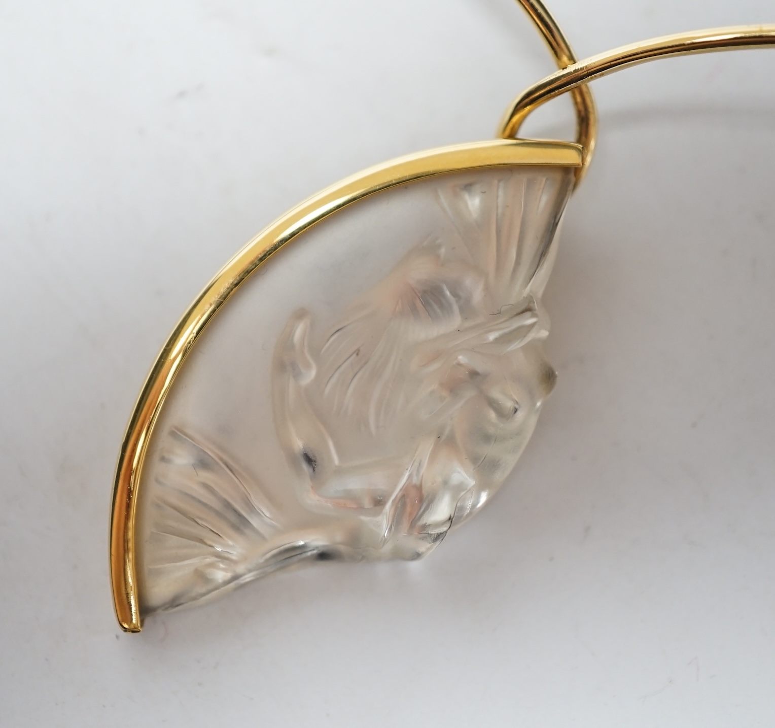 A modern Lalique Collier Acrobate necklet, in Lalique box. Condition - good                                                                                                                                                 