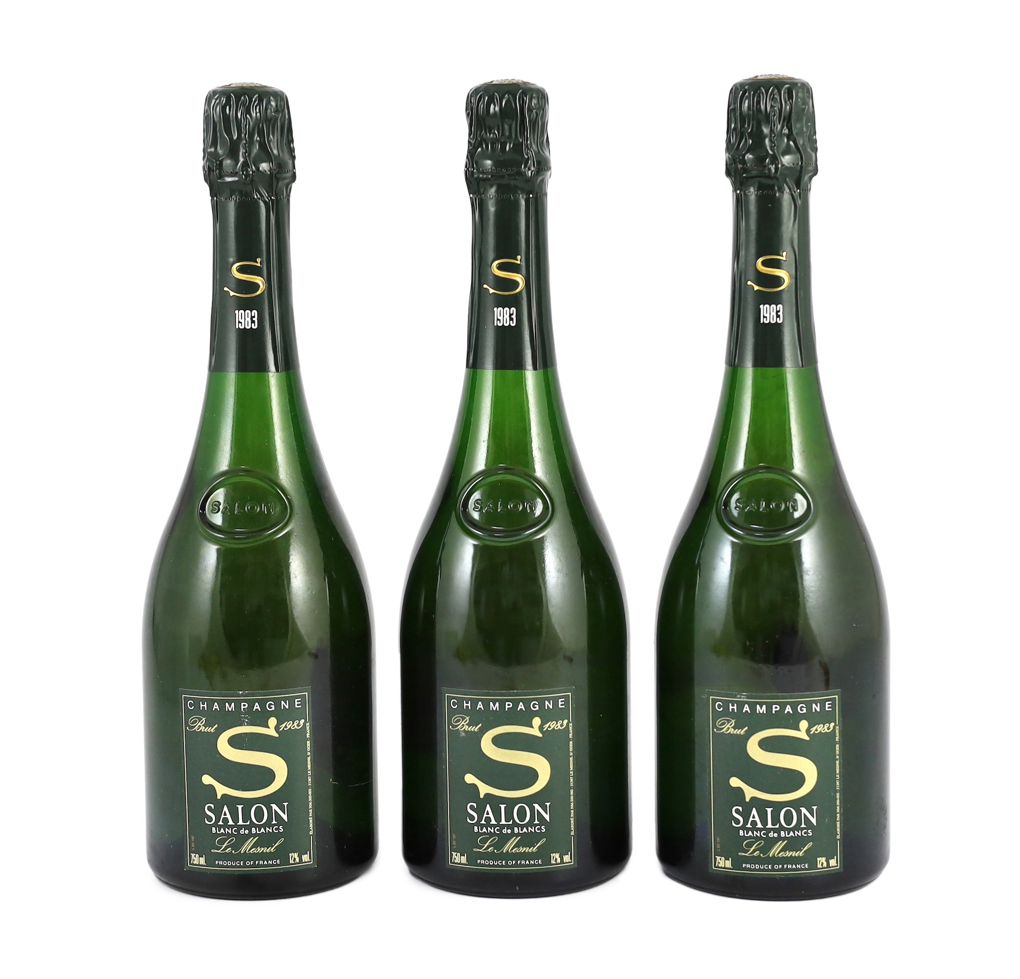 Three bottles of 1983 'Salon' champagne in original boxes                                                                                                                                                                   