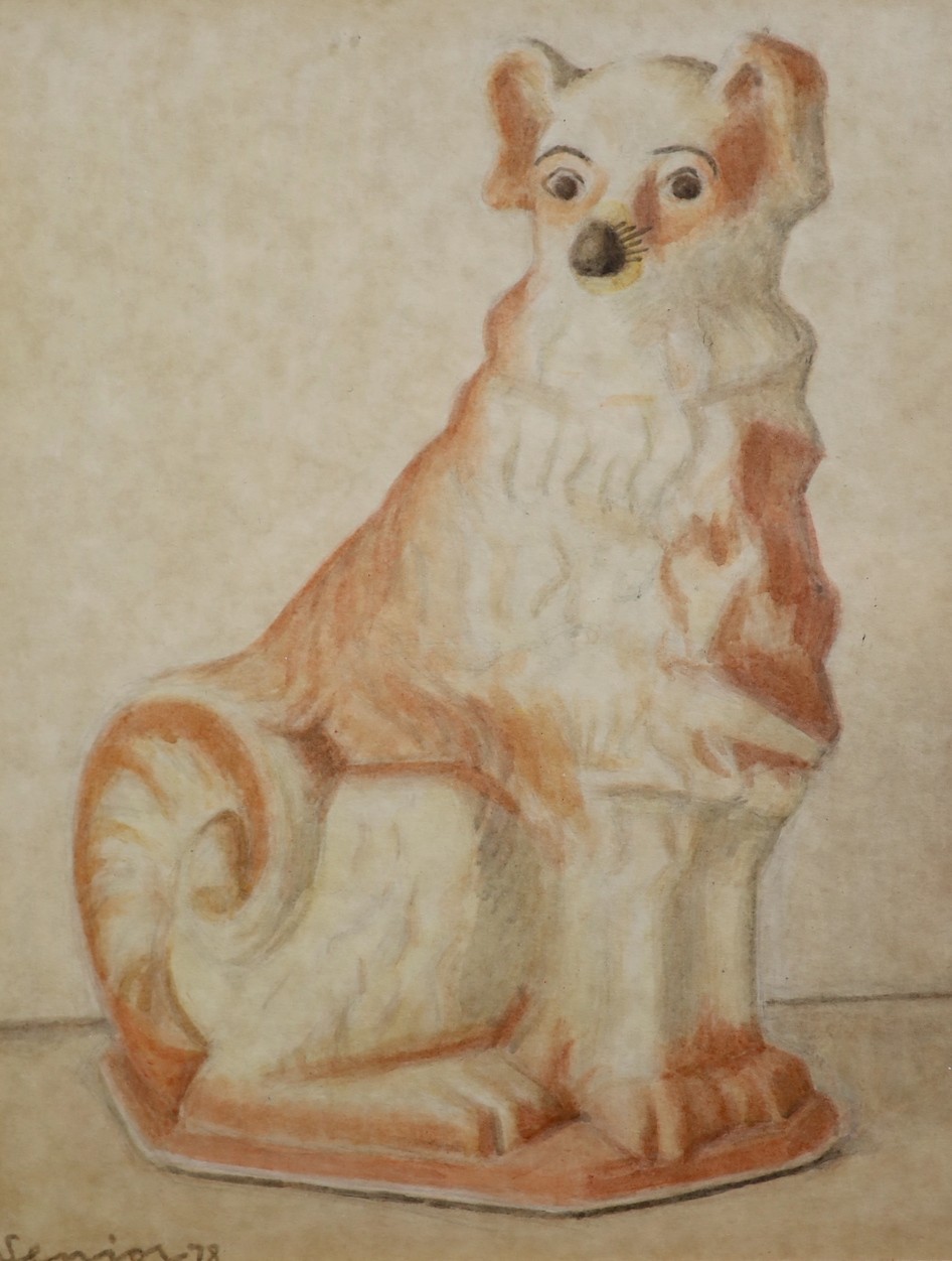Bryan Senior (British b.1935), acrylic on paper, 'China Dog 1978', signed and dated '78, 25 x 19cm                                                                                                                          