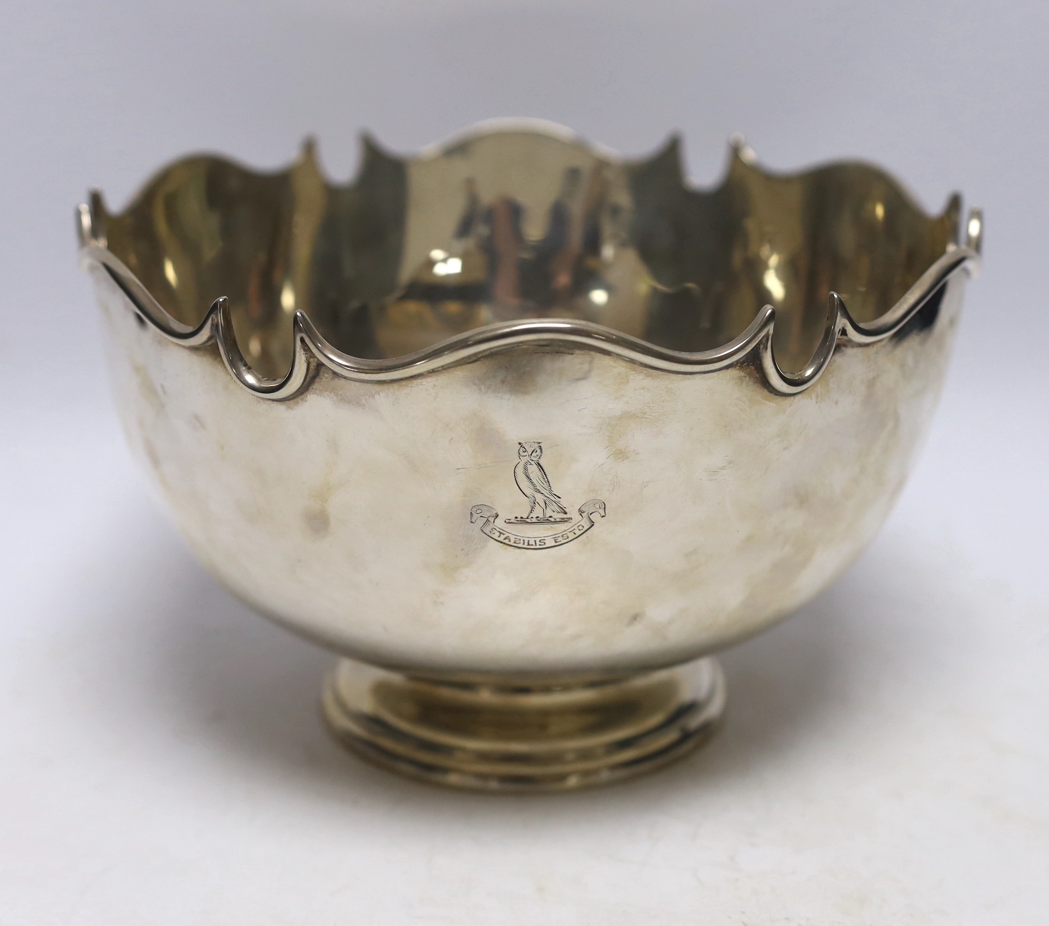 An Edwardian silver Monteith bowl, by Thomas Bradbury & Sons, London, 1901, diameter 23.4cm, 24oz.                                                                                                                          