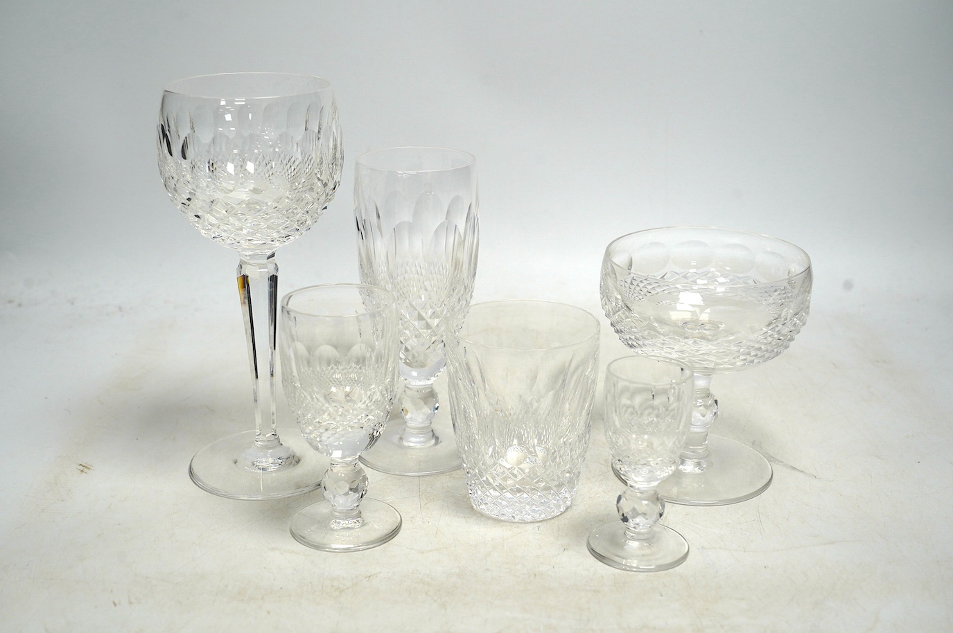 A suite of Waterford Crystal glassware, Colleen pattern to include Claret, tumblers and hock glasses (51). Condition - good                                                                                                 