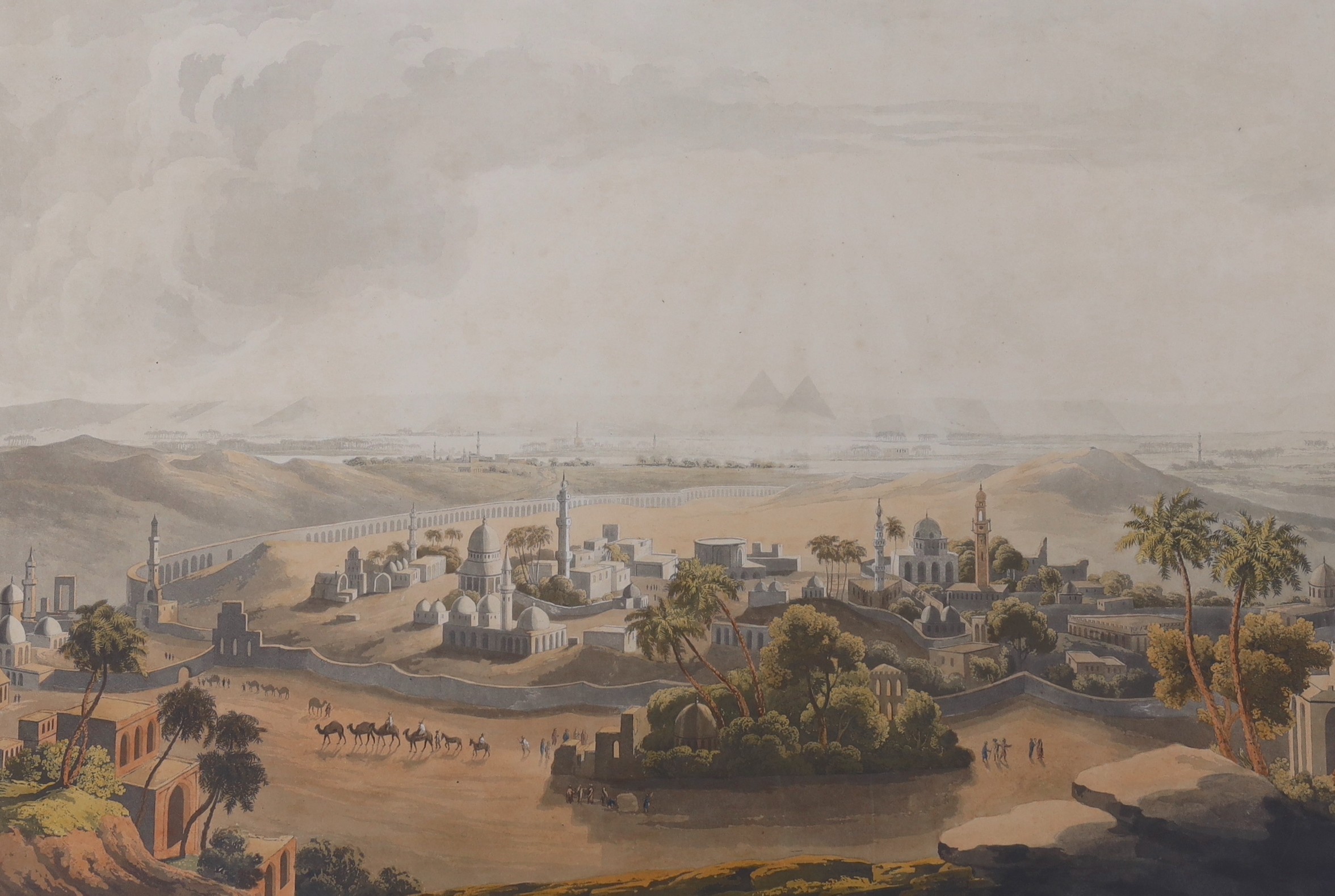 Havell after Henry Salt, coloured aquatint, 'The Pyramids at Cairo', visible sheet 51 x 71.5cm                                                                                                                              