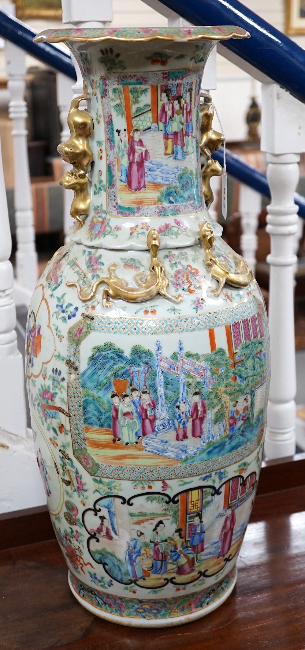 A 19th century Chinese famille rose vase, 63cm                                                                                                                                                                              