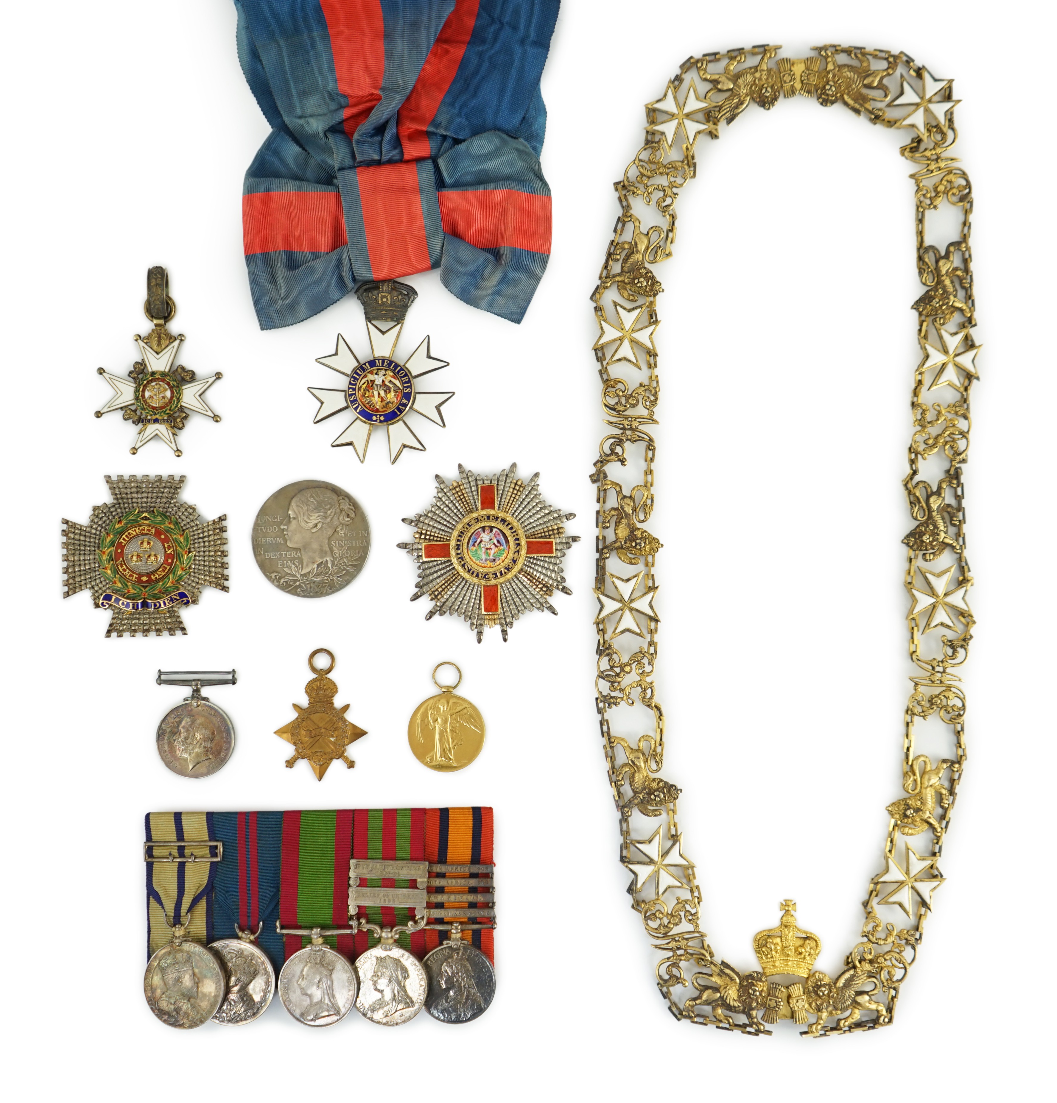 A magnificent group of Afghanistan, Indian General Service, Boer War, and Great War of eleven medals, awarded to General Sir John Eccles Nixon, GCMG KCB, who was the General responsible for the disastrous first British E