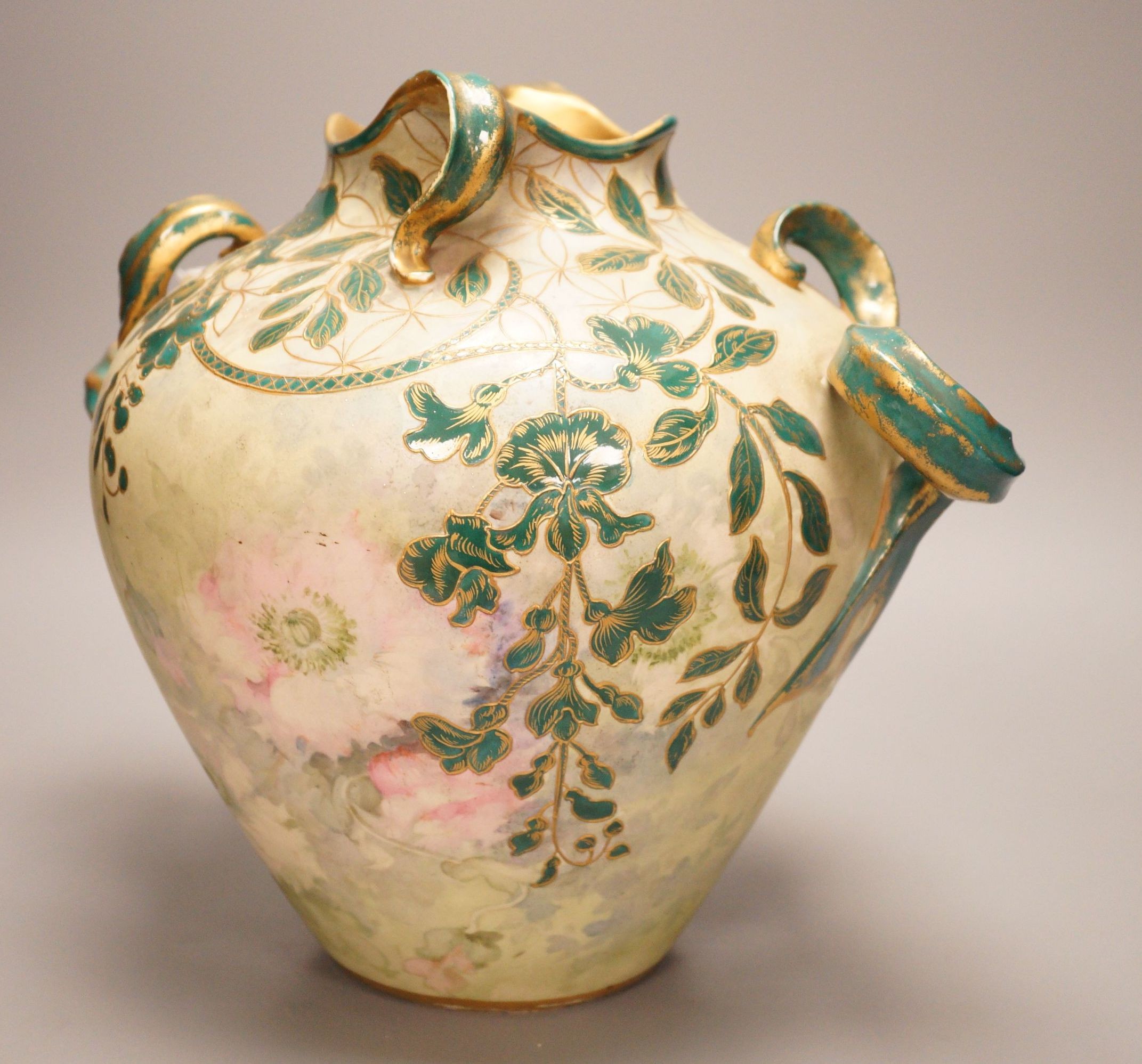 A Royal Bonn Art Nouveau pottery vase, 29cm                                                                                                                                                                                 