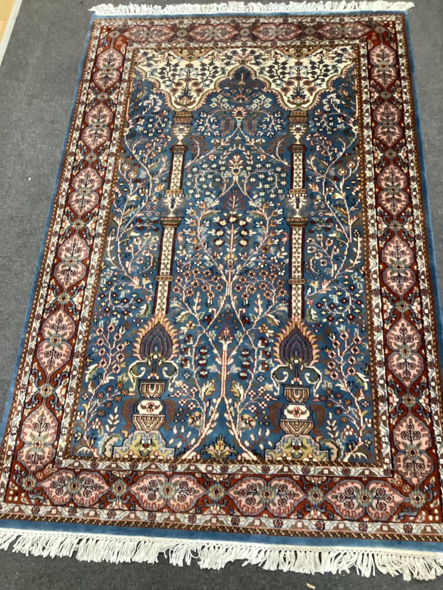 North West Persian blue ground rug, 190cm x 126cm                                                                                                                                                                           