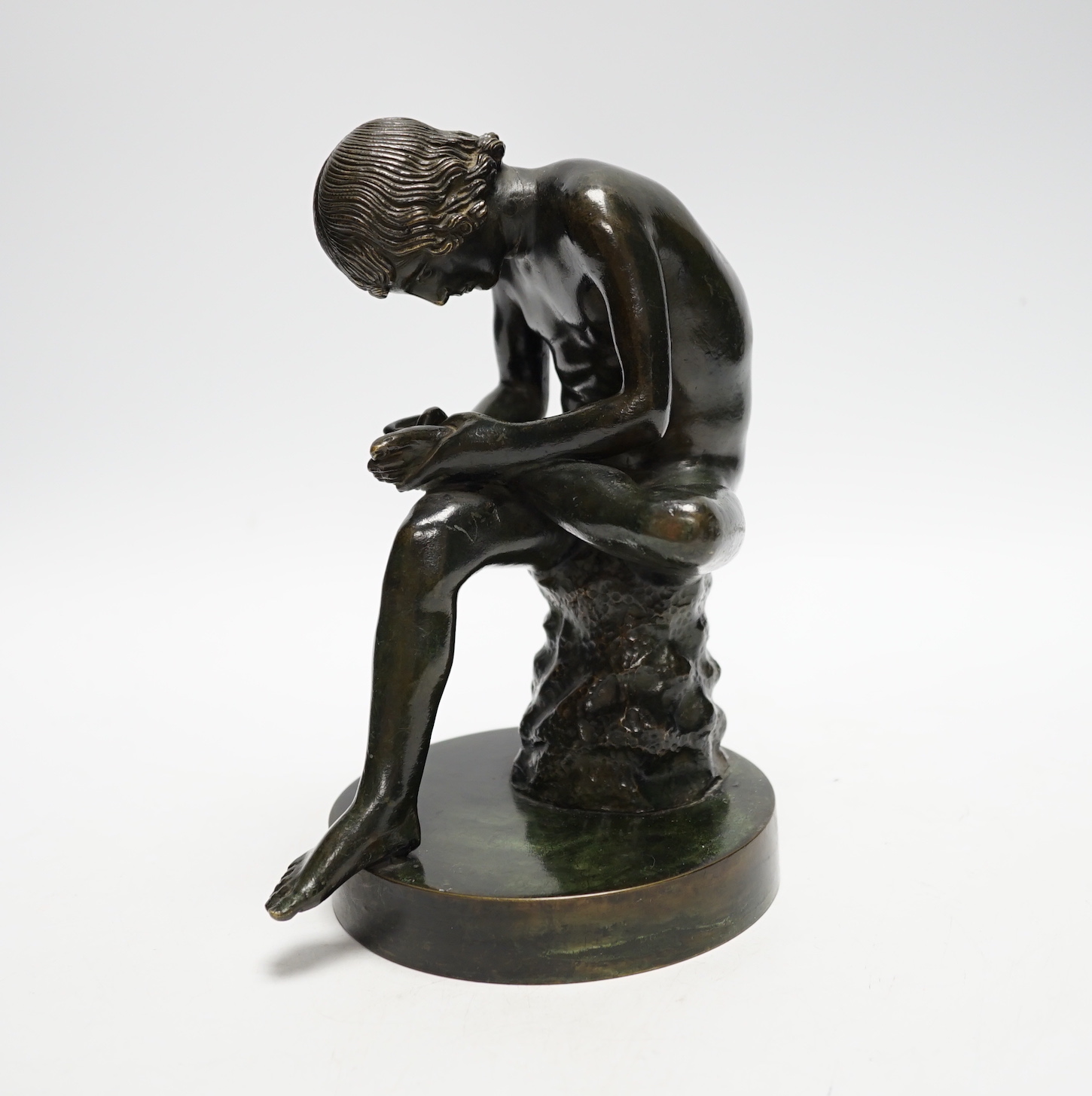 After the Antique, Bronze study of Boy with Thorn, 19cm high                                                                                                                                                                