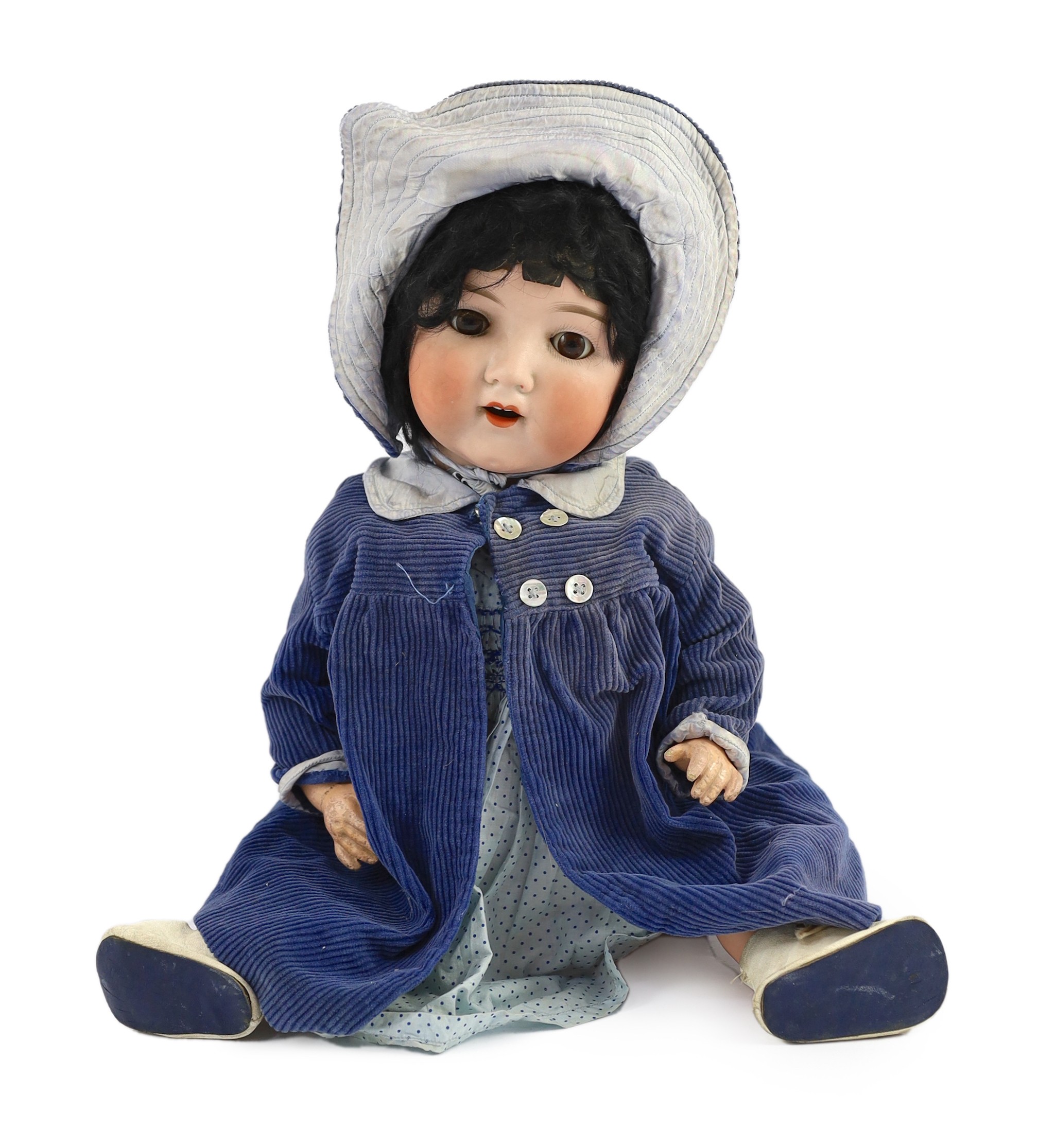 An Armand Marseille bisque doll, 19in.                                                                                                                                                                                      