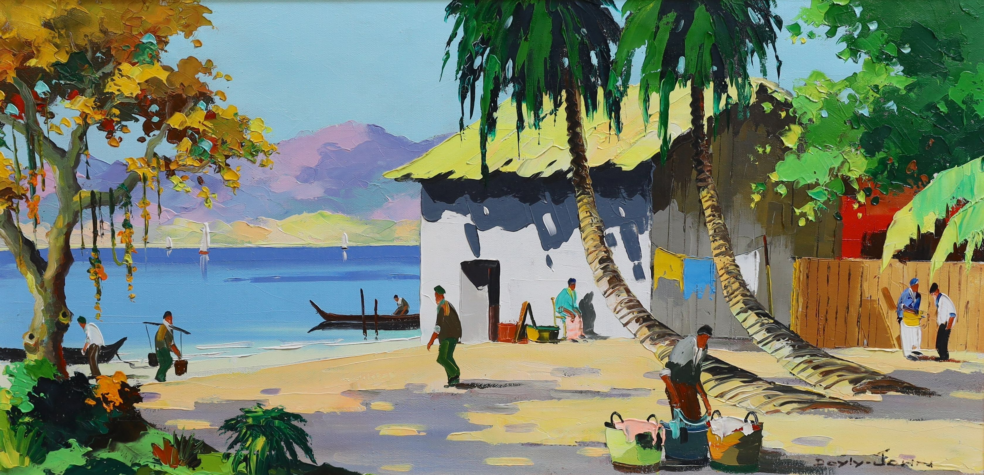 Cecil Rochfort D'Oyly John (1906-1993), 'Tobago, Fishing Village, West Indies', oil on canvas, 34 x 70cm                                                                                                                    