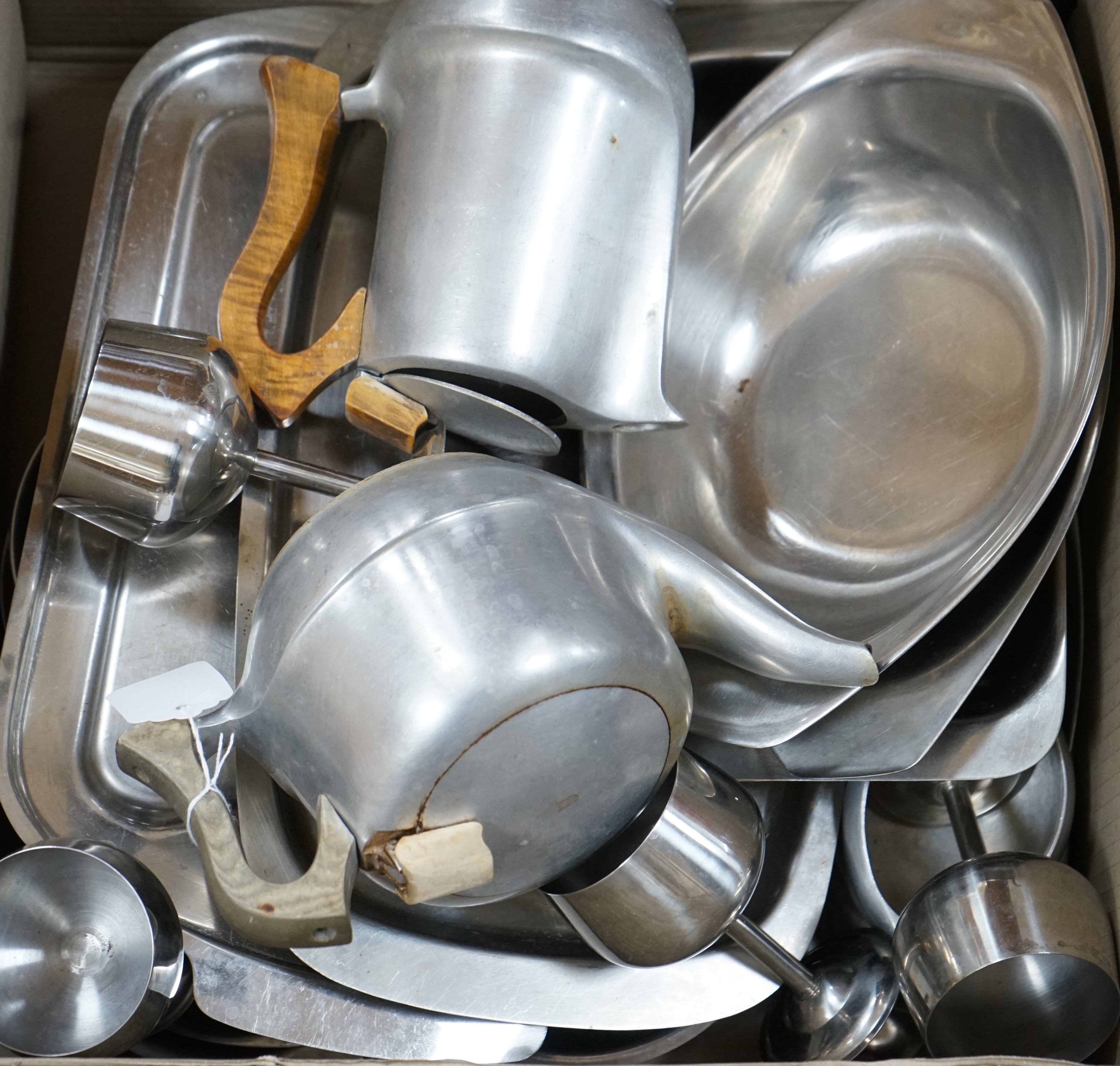 Various 1960's stainless steel wares including Danish and Piqcuot ware                                                                                                                                                      