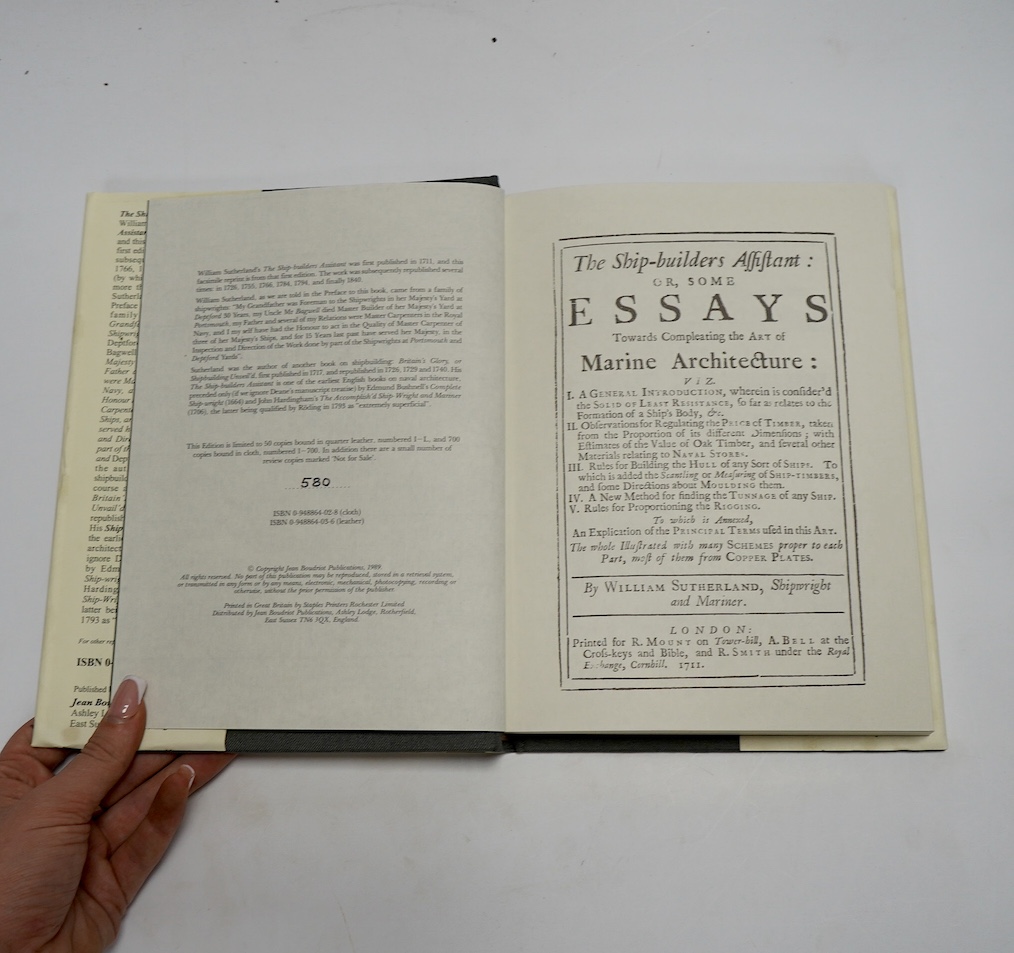 Seller, John - The Sea-Gunner. facsimile limited edition (of 750 numbered copies). folded facsimile plates; d/wrapper, sm.8vo. Rotherfield (E. Sussex), 1994; Beer, Carel de - The Art of Gunfounding: the casting of bronze