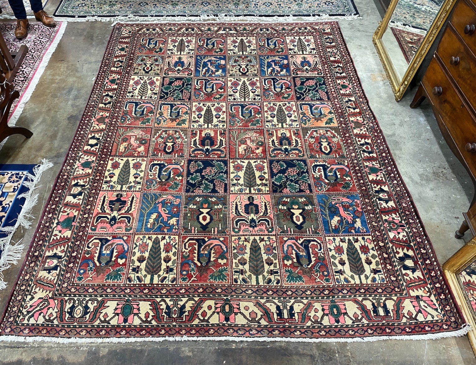 A Bakhtiari carpet, 300 x 222cm                                                                                                                                                                                             
